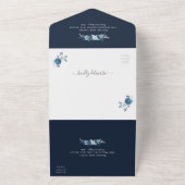 Invitation Tout En Un élégant mariage bleu clair de lune (Dehors)