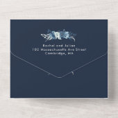 Invitation Tout En Un élégant mariage bleu clair de lune (Verso)