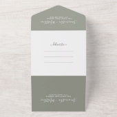 Invitation Tout En Un Élégant Mariage bohème rustique Sage Green (Dehors)