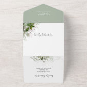 Invitation Tout En Un Élégant Mariage Budget Verdure Foliage (Dehors)