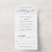 Invitation Tout En Un Élégant Mariage Calligraphié Blanc Script (À l'intérieur)
