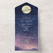 Invitation Tout En Un Élégant Mariage céleste (À l'intérieur)