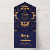 Invitation Tout En Un Élégant Mariage céleste (À l'intérieur)