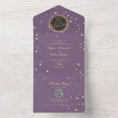 Invitation Tout En Un Élégant Mariage céleste (À l'intérieur)