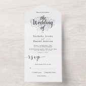 Invitation Tout En Un Élégant Mariage Chic Noir Et Blanc Calligraphie (À l'intérieur)