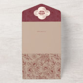 Invitation Tout En Un Élégant Mariage chinois de dentelle florale (Dehors)