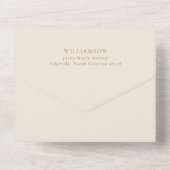 Invitation Tout En Un Élégant Mariage d'aquarelle rose vif (Verso)