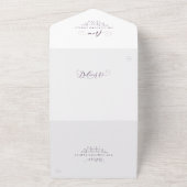 Invitation Tout En Un Élégant mariage de automne riche prune violet (Dehors)