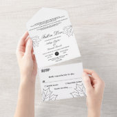 Invitation Tout En Un Élégant Mariage de automne rustique d'érable noir  (Déchirure)