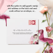 Invitation Tout En Un Élégant Mariage de Boho Floral Rose Burgundy