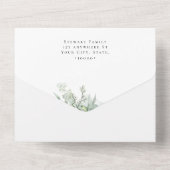 Invitation Tout En Un Élégant Mariage de calligraphie Eucalyptus (Verso)
