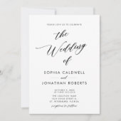 Invitation Tout en un élégant Mariage de calligraphie noire I (Devant)