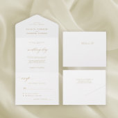 Invitation Tout En Un Élégant mariage de calligraphie or