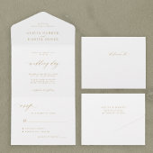 Invitation Tout En Un Élégant mariage de calligraphie or