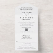 Invitation Tout En Un Élégant Mariage de code QR classique (À l'intérieur)