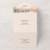 Invitation Tout En Un Elégant mariage de couleur douce florale moderne (Dehors)