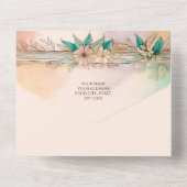 Invitation Tout En Un Elégant mariage de couleur douce florale moderne (Verso)