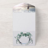 Invitation Tout En Un Élégant Mariage de couronne Eucalyptus (Dehors)