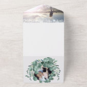 Invitation Tout En Un Élégant Mariage de couronne Eucalyptus tout en un (Dehors)