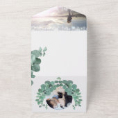 Invitation Tout En Un Élégant Mariage de couronne Eucalyptus verdure (Dehors)