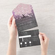 Élégant Mariage de feuille de coeur rose pâle