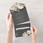 Invitation Tout En Un Élégant Mariage de fleurs botaniques de moody-terr (Déchirure)