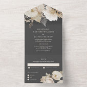 Invitation Tout En Un Élégant Mariage de fleurs botaniques de moody-terr (À l'intérieur)