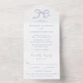 Invitation Tout En Un Élégant Mariage de la caverne bleue (À l'intérieur)