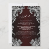 Invitation Tout en un Elégant Mariage de la dentelle blanche  (Dos)