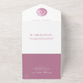 Invitation Tout En Un Élégant Mariage de monogramme rose et blanc (Dehors)