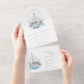 Invitation Tout En Un Elégant Mariage de navigation de plaisance Dusky (Déchirure)