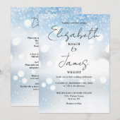 Invitation Tout en un élégant Mariage de neige hivernale (Devant / Derrière)
