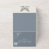 Invitation Tout En Un Élégant Mariage de papillon bleu Dusty (Dehors)