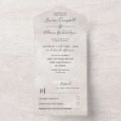 Invitation Tout En Un Elégant Mariage de Parties scintillant Champagne & (À l'intérieur)