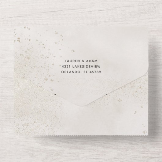 Invitation Tout En Un Elégant Mariage de Parties scintillant Champagne & (Verso)