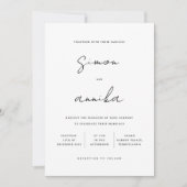 Invitation Tout-en-un Élégant Mariage de police d'écriture mo (Devant)