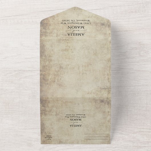 Invitation Tout En Un Élégant Mariage de script de calligraphie (Dehors)