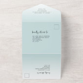 Invitation Tout En Un Élégant Mariage de script de pinte bleu en poudre (Dehors)