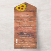 Invitation Tout En Un Élégant Mariage de tournesol (À l'intérieur)