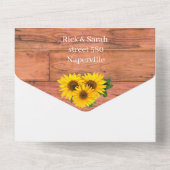 Invitation Tout En Un Élégant Mariage de tournesol (Verso)