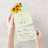 Invitation Tout En Un Élégant Mariage de tournesol (Déchirure)