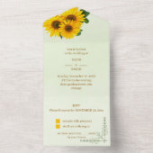 Invitation Tout En Un Élégant Mariage de tournesol (À l'intérieur)
