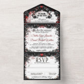 Invitation Tout En Un Élégant Mariage d'Halloween Splatter (À l'intérieur)