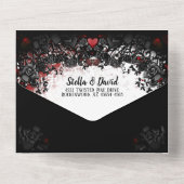 Invitation Tout En Un Élégant Mariage d'Halloween Splatter (Verso)