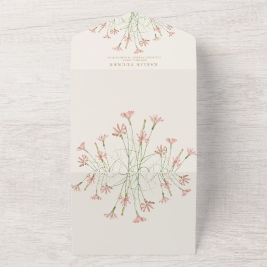 Invitation Tout En Un Élégant Mariage Fleur Sauvage Charme (Dehors)