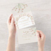 Invitation Tout En Un Élégant Mariage Fleur Sauvage Charme (Déchirure)