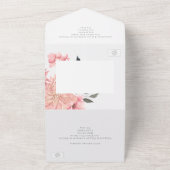 Invitation Tout En Un Elégant Mariage floral aquarelle (Dehors)