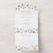 Invitation Tout En Un Elégant Mariage floral aquarelle (À l'intérieur)