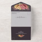 Invitation Tout En Un Elégant Mariage floral aquarelle (Dehors)