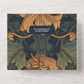 Invitation Tout En Un Élégant Mariage Floral Art Nouveau (Verso)